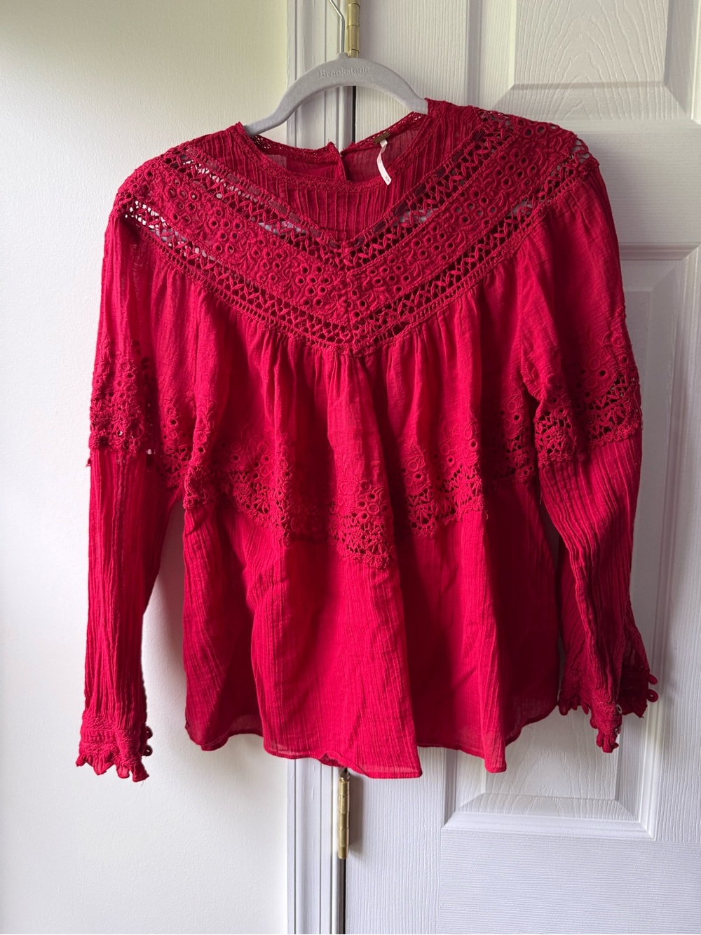 Free People Abigail Victorian Cotton Top size M